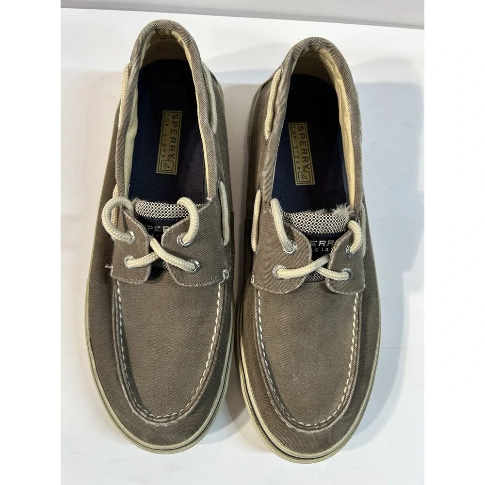 Sperry Top-sider Men's Size 10 Halyard 2-Eye Lace-up 10M Grey brown Boat shoes